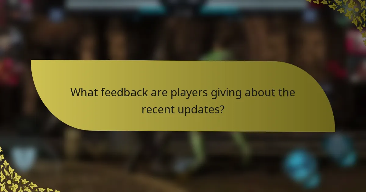 What feedback are players giving about the recent updates?